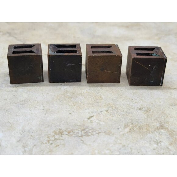 Antique Copper Capital Letter B A R E Printing Block Set of 4 Blocks Art Nouveau - Picture 3 of 8